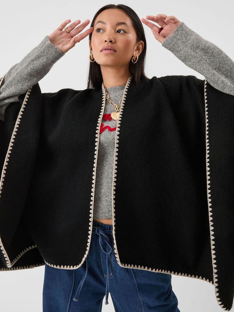Accessorize Black Whipstitch Shrug - Image 1 of 4 Accessorize Black Whipstitch Shrug - Image 1 of 4