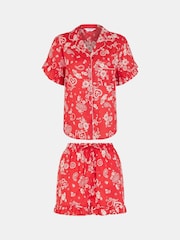 Accessorize Red Paisley Heart Print Short Pyjamas Set - Image 1 of 1
