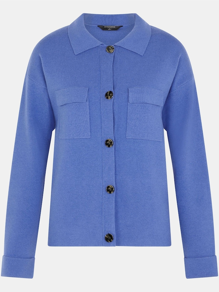 Accessorize Blue Plain Collar Cardigan - Image 5 of 5