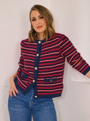 Love & Roses Red Button Detail Cardigan - Image 1 of 5