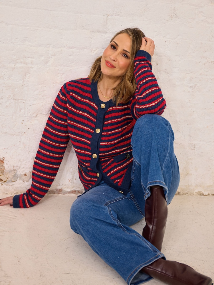 Love & Roses Red Button Detail Cardigan - Image 5 of 5 Love & Roses Red Button Detail Cardigan - Image 5 of 5