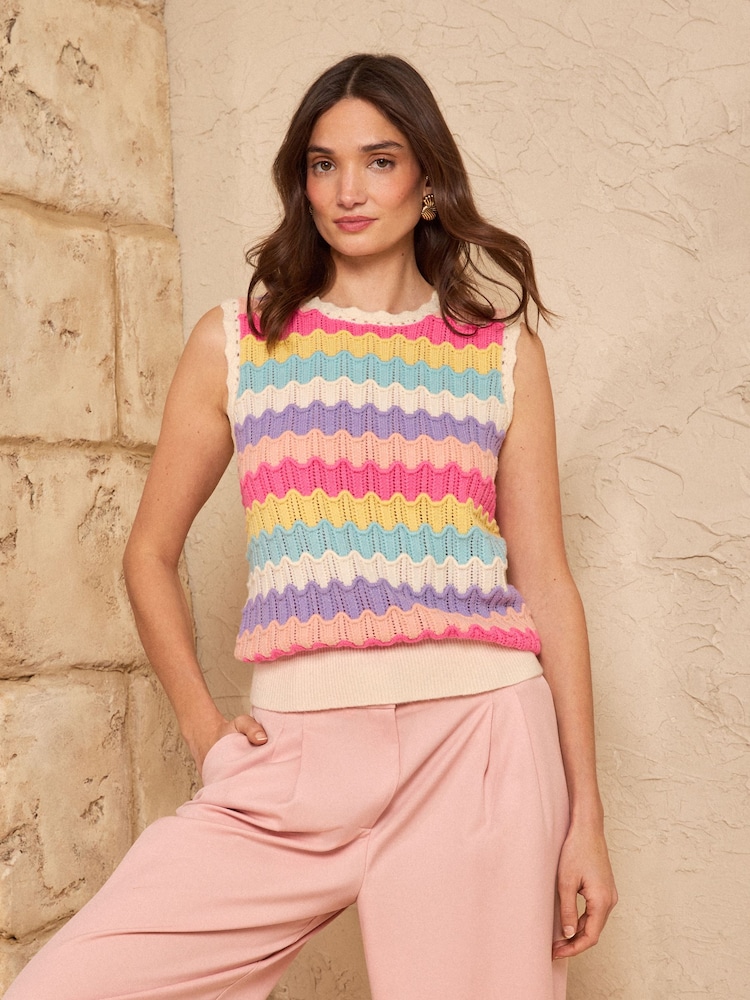 Love & Roses Knitted Scallop Vest - Image 1 of 4