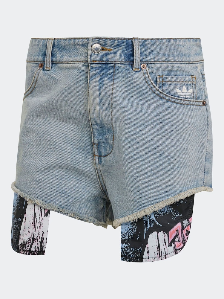 adidas Originals Blue x Jeremy Scott Denim Shorts - Image 7 of 7
