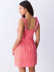 Pink Spot Frill Edge Mini Summer Dress - Image 2 of 3