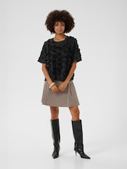 CULTURE Black CUcebrine Short Sleeve Floral Blouse - Image 3 of 6