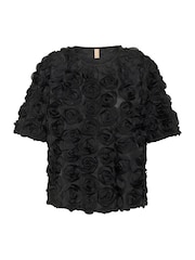 CULTURE Black CUcebrine Short Sleeve Floral Blouse - Image 5 of 6