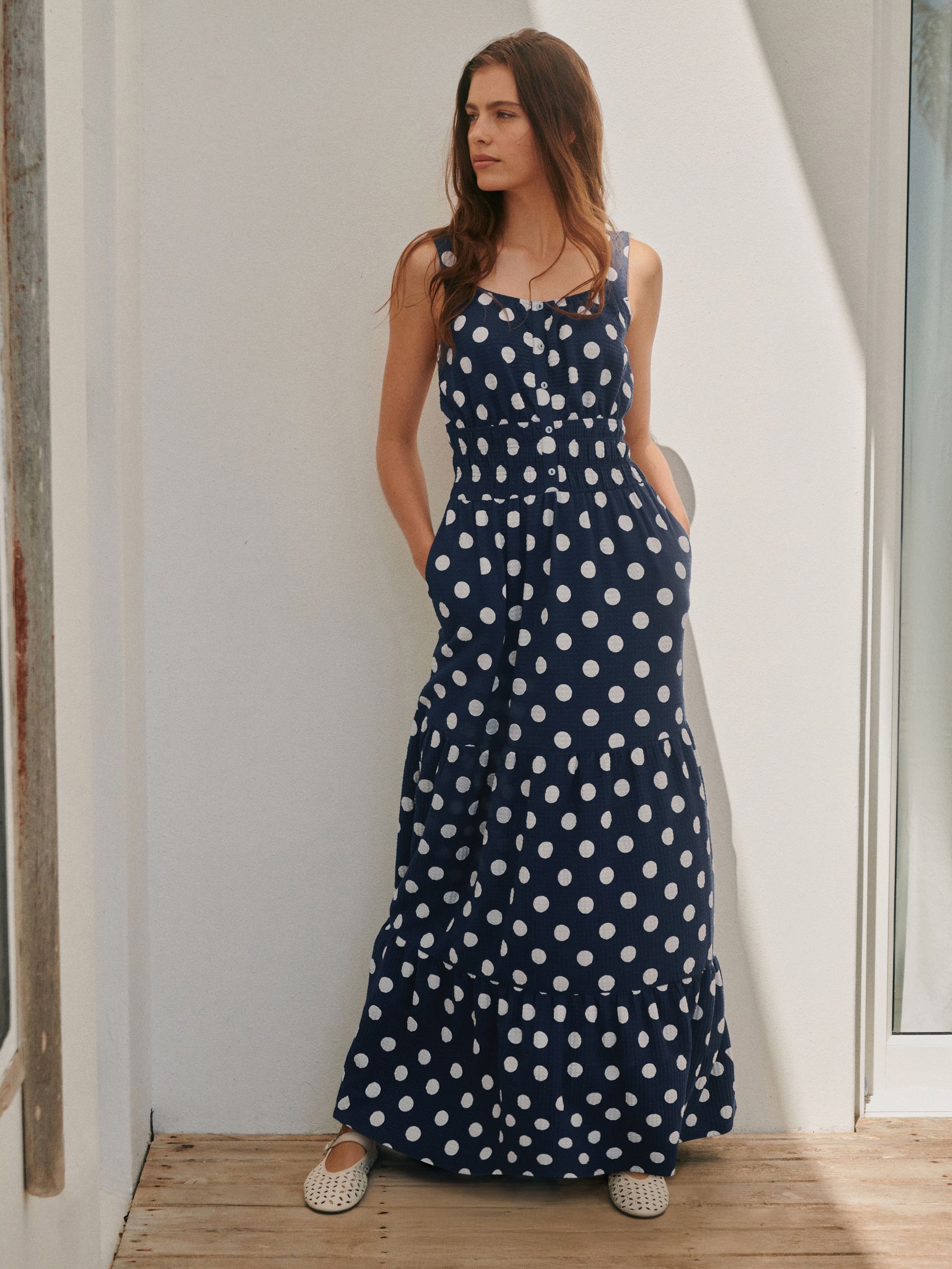 summer polka dot dress Dresses for Women 2026 Maxi Short Sleeve A-Line Dress with Pockets Flowy Beach Sundress1-Black,Small at Amazon Women's Clothing store Polka Dots Summer Maxi Dress with short sleeves and an A TOOSIS Dresses for Women 2023