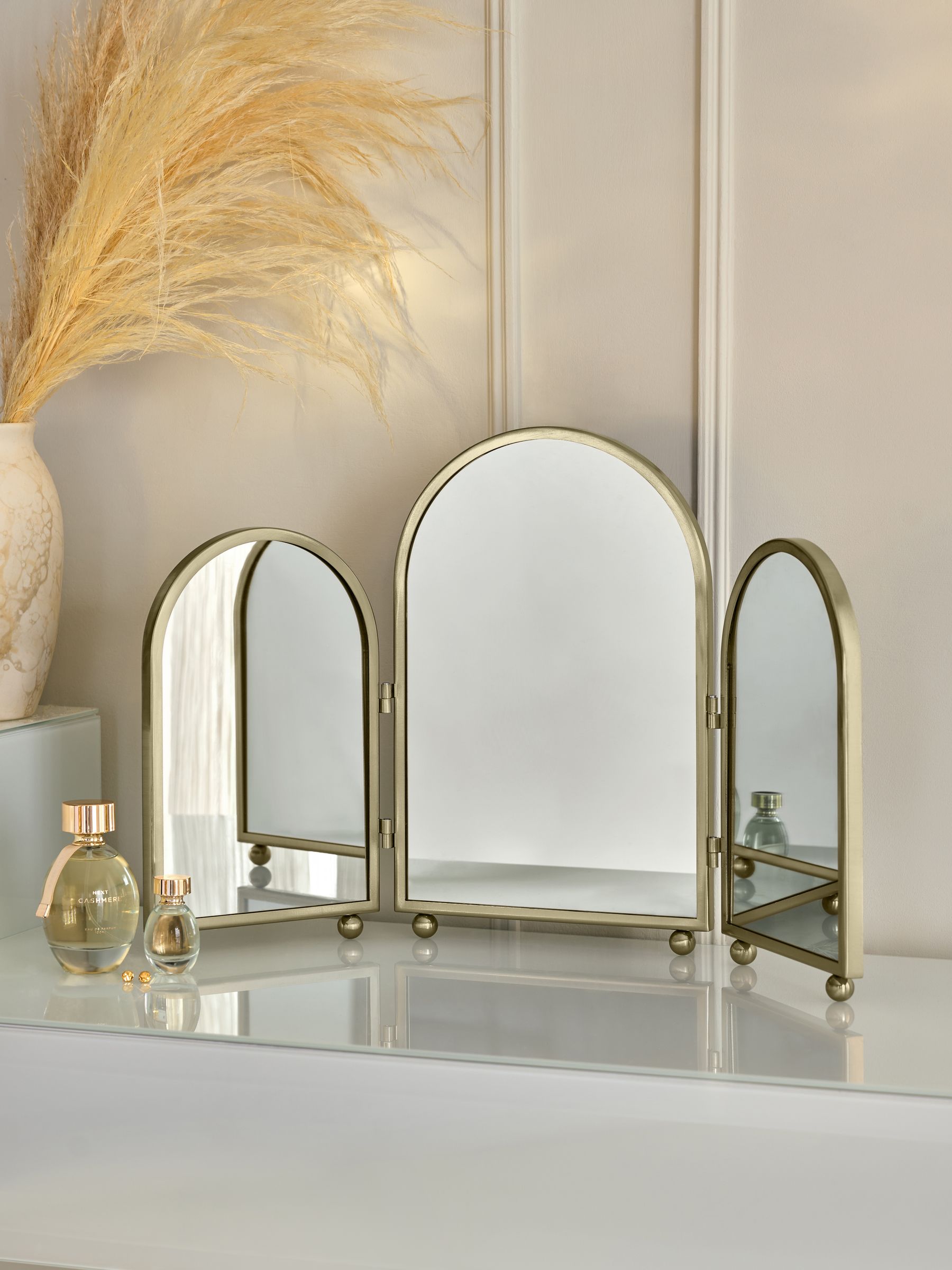 gold ornate arched triple dressing table mirror 80cm x 56cm Buy Arch from the Next UK online shop Womens Shoes
