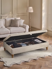 Textured Boucle Weave Mid Natural Albury XL Storage Footstool - Image 2 of 11