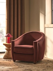 Soft Velvet Chestnut Brown Kingham Accent Chair - Image 5 of 11