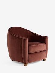 Soft Velvet Chestnut Brown Kingham Accent Chair - Image 7 of 11