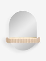 Cream Rib Shelf Bathroom Wall Mirror - Image 4 of 7