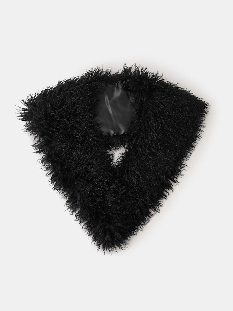 Accessorize Black Shaggy Faux Fur Tippet Scarf - Image 1 of 1
