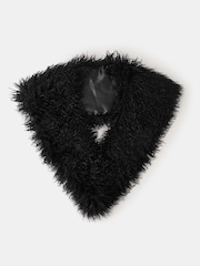 Accessorize Black Shaggy Faux Fur Tippet Scarf - Image 2 of 3