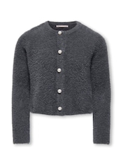 ONLY KIDS Grey Pearl Button Down Cardigan - Image 1 of 3