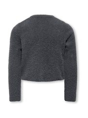 ONLY KIDS Grey Pearl Button Down Cardigan - Image 2 of 3