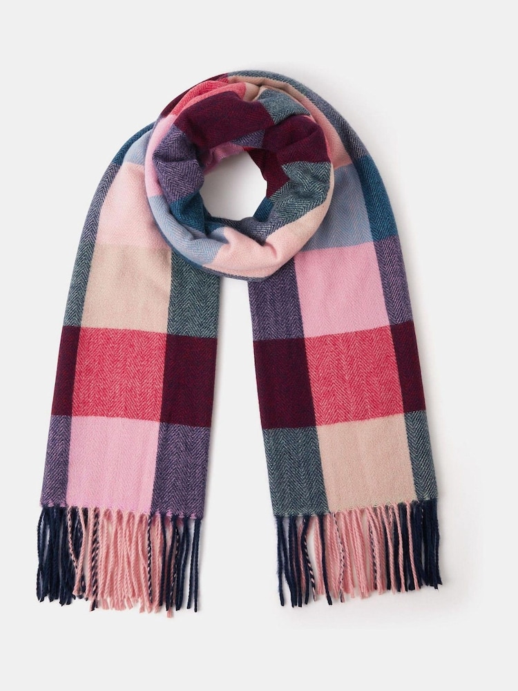 Accessorize Pink Check Print Blanket Scarf - Image 1 of 1 Accessorize Pink Check Print Blanket Scarf - Image 1 of 1
