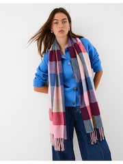 Accessorize Pink Check Print Blanket Scarf - Image 3 of 3