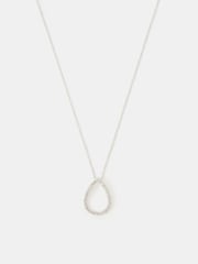 Accessorize 925 Sterling Silver Pavé Teardrop Pendant Necklace - Image 1 of 3