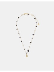 Accessorize Gold 14ct Gold-Plated Pendant Nugget Stone Station Necklace - Image 1 of 2