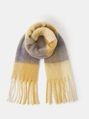Accessorize Yellow Super Soft Check Print Scarf - Image 1 of 1