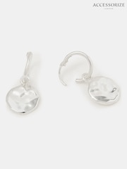 Accessorize עגילי חישוק מכסף סטרלינג עם תליון במראה מותך - תמונה 2 מתוך 2