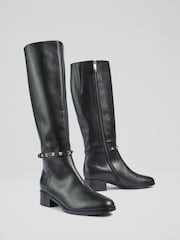 LK Bennett Black Stevie Leather Knee Boots - Image 3 of 4