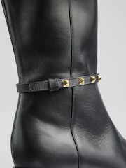 LK Bennett Black Stevie Leather Knee Boots - Image 4 of 4
