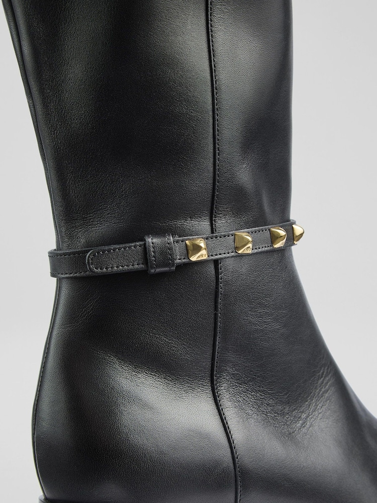 LK Bennett Black Stevie Leather Knee Boots - Image 4 of 4
