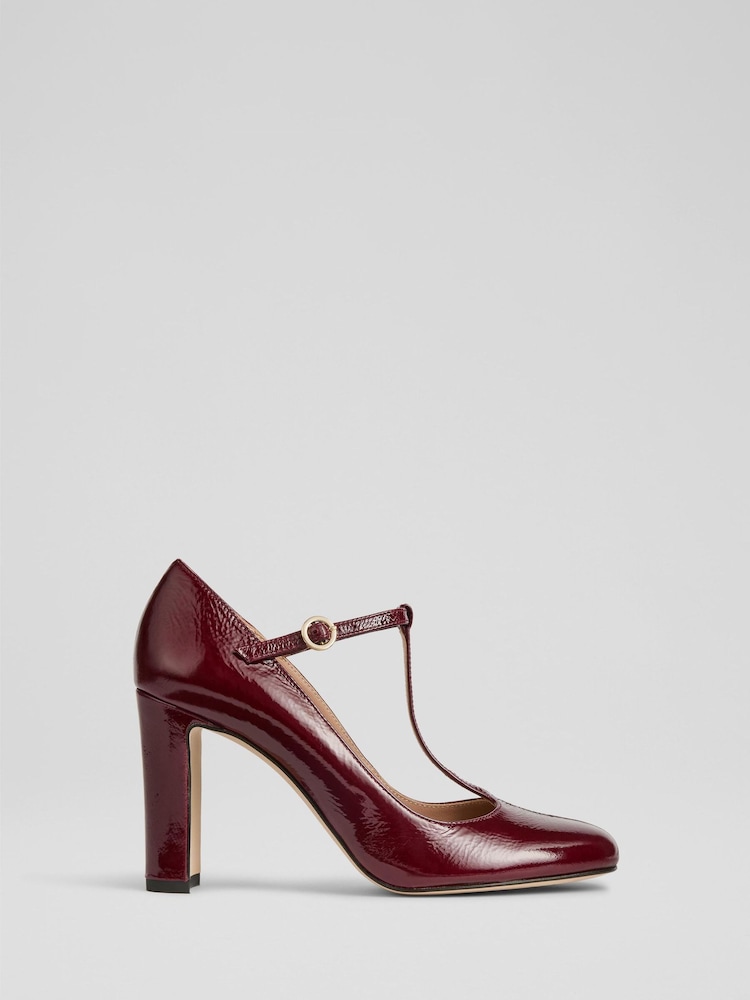 LK Bennett Red Annalise Mary Jane Courts - Image 1 of 4