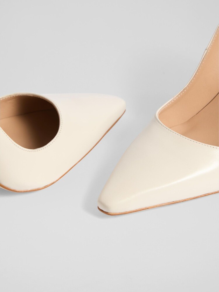 LK Bennett Natural New Fern Nappa Leather Courts - Image 4 of 4