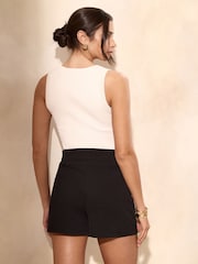 Lipsy Black High Waisted Shorts - Image 4 of 4