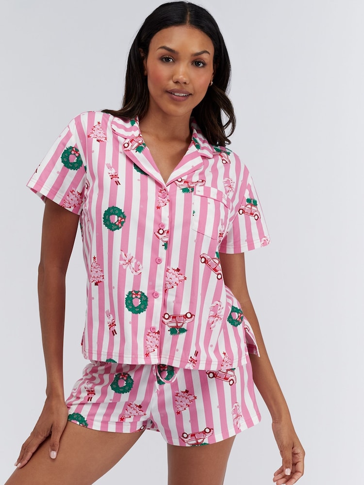 Boux Avenue Bow Gingham Cotton Pyjamas In A Bag - Image 1 of 8 Boux Avenue Bow Gingham Cotton Pyjamas In A Bag - Image 1 of 8