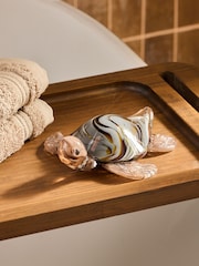 Brown/Cream Handblown Glass Turtle Ornament - Image 1 of 3