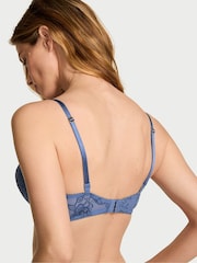 Victoria's Secret Denim Blue Rose Add 2 Cups Push Up Lace Bombshell Bra - Image 2 of 2