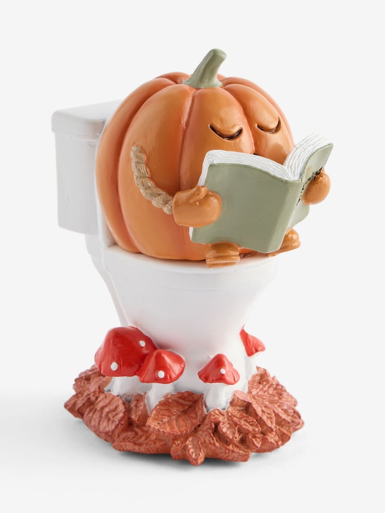 Autumn Pumpkin on The Toilet Ornament - Imagen 1 de 2 Autumn Pumpkin on The Toilet Ornament - Imagen 1 de 2