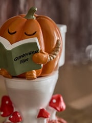 Autumn Pumpkin on The Toilet Ornament - Bild 3 von 5