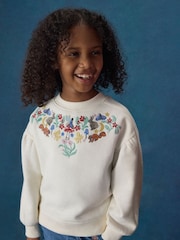 Cream - Joules Avery Sweatshirt mit Stickerei für Mädchen - Bild 1 von 6