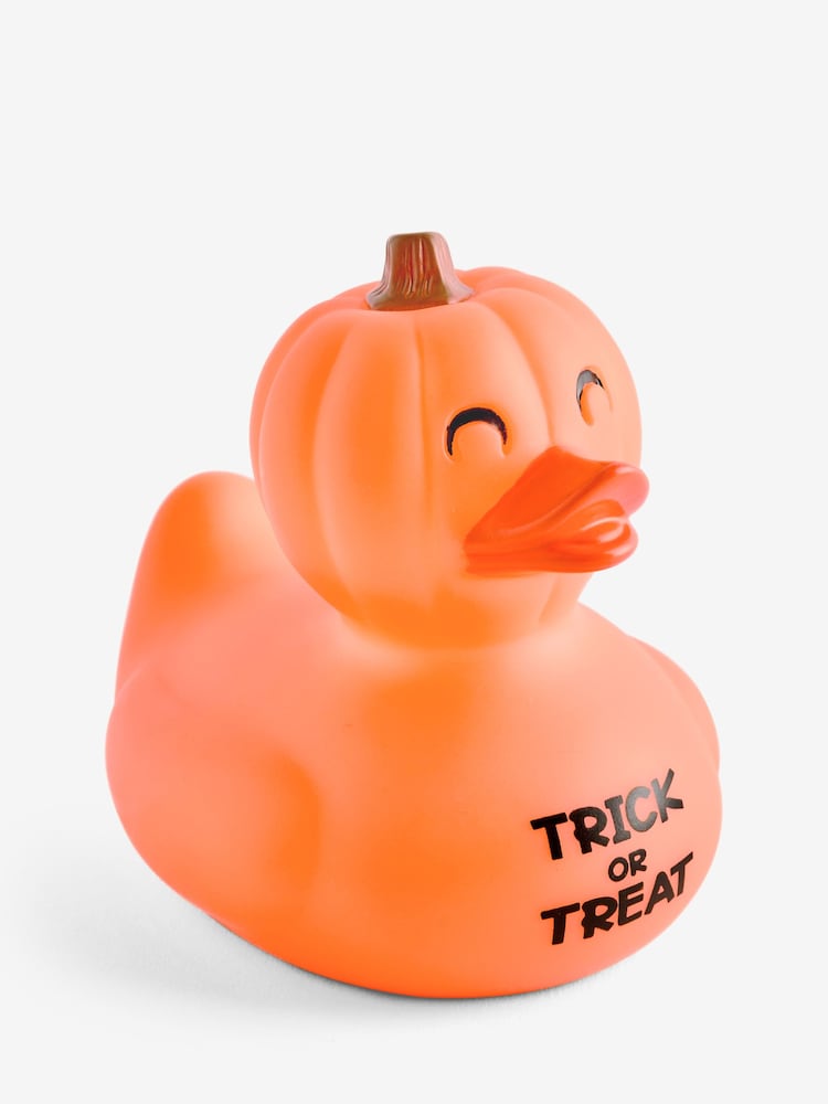 Pink/Purple Halloween Pumpkin Duck Bath Buddy - Image 1 of 1 Pink/Purple Halloween Pumpkin Duck Bath Buddy - Image 1 of 1