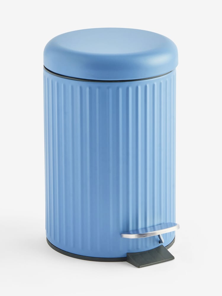 Blue Rib Soft Close 3 Litre Pedal Bin - Image 1 of 2 Blue Rib Soft Close 3 Litre Pedal Bin - Image 1 of 2