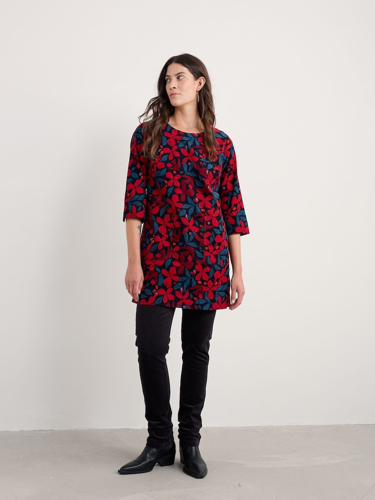 Seasalt Cornwall Red Port Gaverne Needlecord Tunic - Image 1 of 5 Seasalt Cornwall Red Port Gaverne Needlecord Tunic - Image 1 of 5