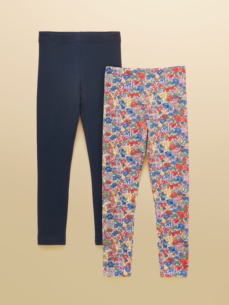 Joules Girls' Deedee Ditsy & Navy Multipack Leggings (2 Pack) - Image 1 of 7 Joules Girls' Deedee Ditsy & Navy Multipack Leggings (2 Pack) - Image 1 of 7