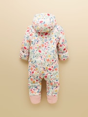 Joules Baby Padded Pink Zip Through Pramsuit - Image 2 of 5