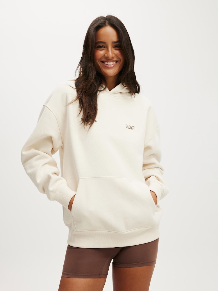 Cotton On Cream Plush Premium Graphic Hoodie - Image 1 of 4 Cotton On Cream Plush Premium Graphic Hoodie - Image 1 of 4