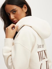 Cotton On Cream Plush Premium Graphic Hoodie - Image 4 of 4