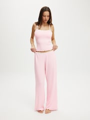 Pink - Cotton On Waffle Wide Leg Pyjama Trousers - Bild 1 von 5