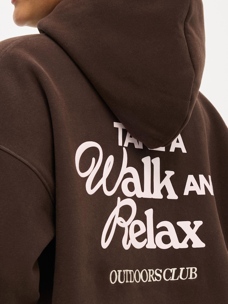 Cotton On Brown Plush Premium Graphic Hoodie - Image 3 of 3