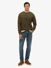 Superdry Green Tokyo Narrative Loose Sweatshirt - Image 4 of 7