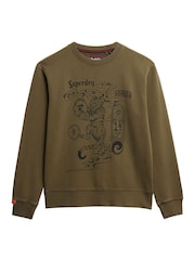 Superdry Green Tokyo Narrative Loose Sweatshirt - Image 6 of 7