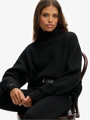 Superdry Black Slouchy Mock Neck Jumper - Image 4 of 6